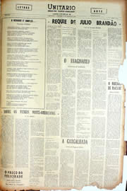 Página do jornal Unitário de agosto de 1947