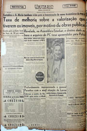 Página do jornal Unitário de agosto de 1947