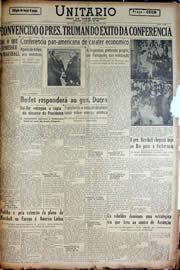 Página do jornal Unitário de agosto de 1947