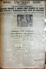 Página do jornal Unitário de agosto de 1947
