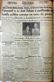 Página do jornal Unitário de agosto de 1947