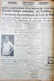 Página do jornal Unitário de setembro de 1947