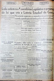 Página do jornal Unitário de setembro de 1947