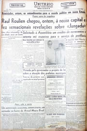 Página do jornal Unitário de setembro de 1947