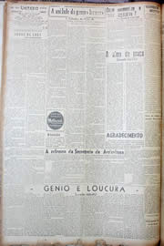 Página do jornal Unitário de setembro de 1947