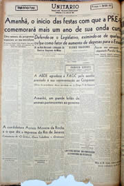 Página do jornal Unitário de outubro de 1947