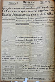Página do jornal Unitário de outubro de 1947