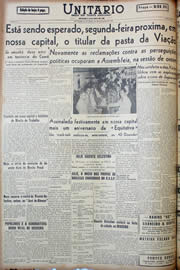 Página do jornal Unitário de outubro de 1947