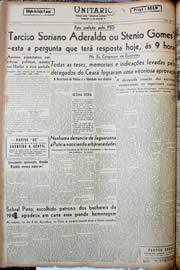 Página do jornal Unitário de outubro de 1947