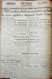 Página do jornal Unitário de outubro de 1947