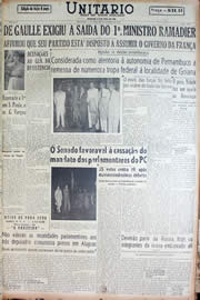 Página do jornal Unitário de outubro de 1947