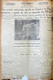 Página do jornal Unitário de outubro de 1947