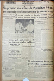 Página do jornal Unitário de novembro de 1947