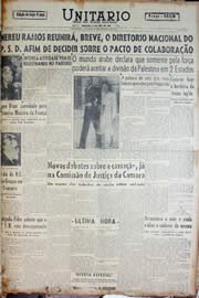 Página do jornal Unitário de novembro de 1947