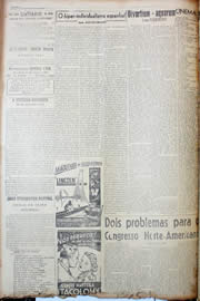 Página do jornal Unitário de novembro de 1947