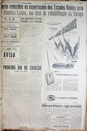 Página do jornal Unitário de novembro de 1947