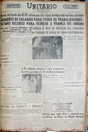 Página do jornal Unitário de novembro de 1947