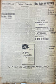 Página do jornal Unitário de novembro de 1947