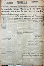 Página do jornal Unitário de novembro de 1947