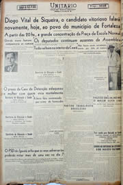 Página do jornal Unitário de novembro de 1947
