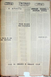 Página do jornal Unitário de novembro de 1947