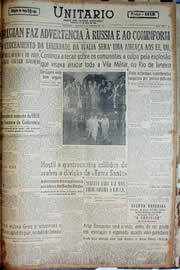 Página do jornal Unitário de dezembro de 1947