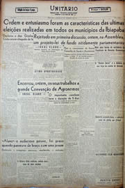 Página do jornal Unitário de dezembro de 1947