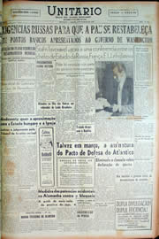 Página do jornal Unitário de fevereiro de 1949