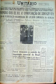 Página do jornal Unitário de fevereiro de 1949