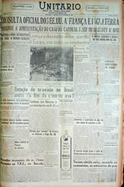 Página do jornal Unitário de fevereiro de 1949
