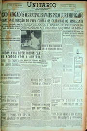 Página do jornal Unitário de fevereiro de 1949