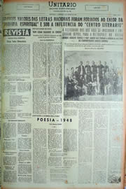 Página do jornal Unitário de março de 1949