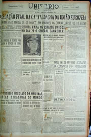 Página do jornal Unitário de março de 1949