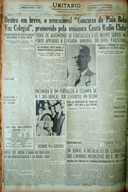 Página do jornal Unitário de março de 1949