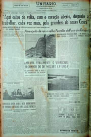 Página do jornal Unitário de março de 1949