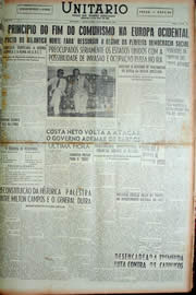 Página do jornal Unitário de março de 1949