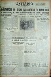 Página do jornal Unitário de março de 1949