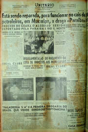 Página do jornal Unitário de março de 1949