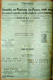 Página do jornal Unitário de abril de 1949