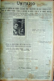Página do jornal Unitário de abril de 1949