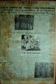 Página do jornal Unitário de maio de 1949