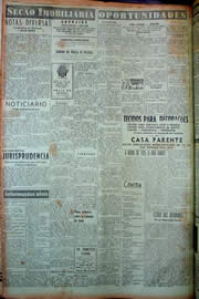 Página do jornal Unitário de maio de 1949