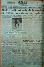 Página do jornal Unitário de maio de 1949