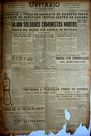 Página do jornal Unitário de maio de 1949