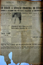 Página do jornal Unitário de maio de 1949