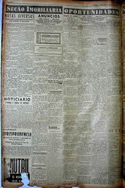 Página do jornal Unitário de julho de 1949
