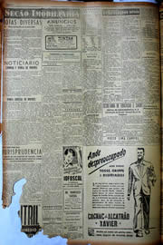 Página do jornal Unitário de julho de 1949