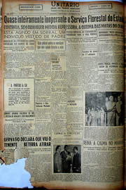 Página do jornal Unitário de agosto de 1949