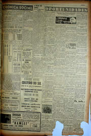 Página do jornal Unitário de agosto de 1949