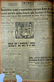 Página do jornal Unitário de agosto de 1949